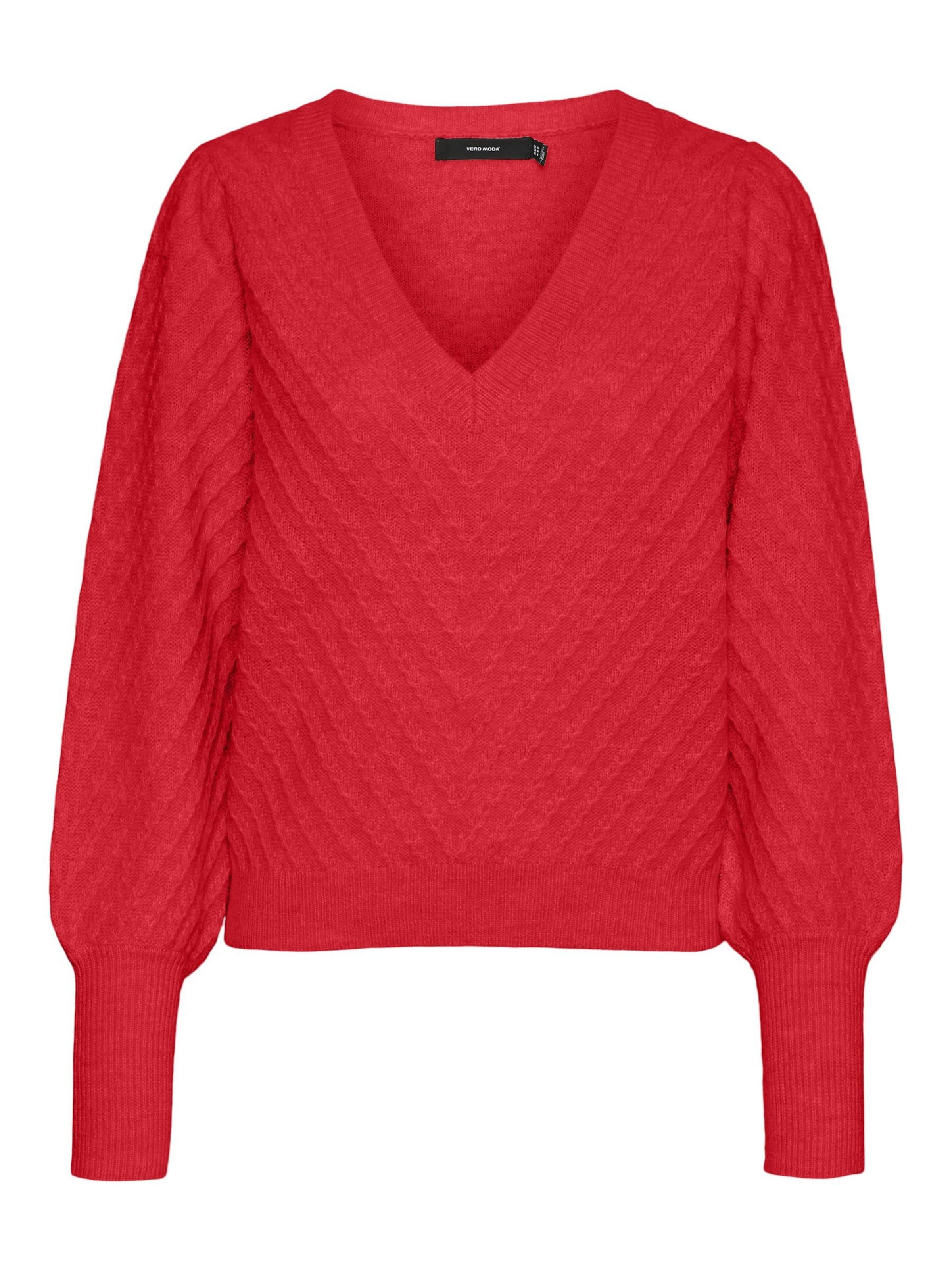 Vero Moda Curve Trui 'Stinna' in Rood: voorkant