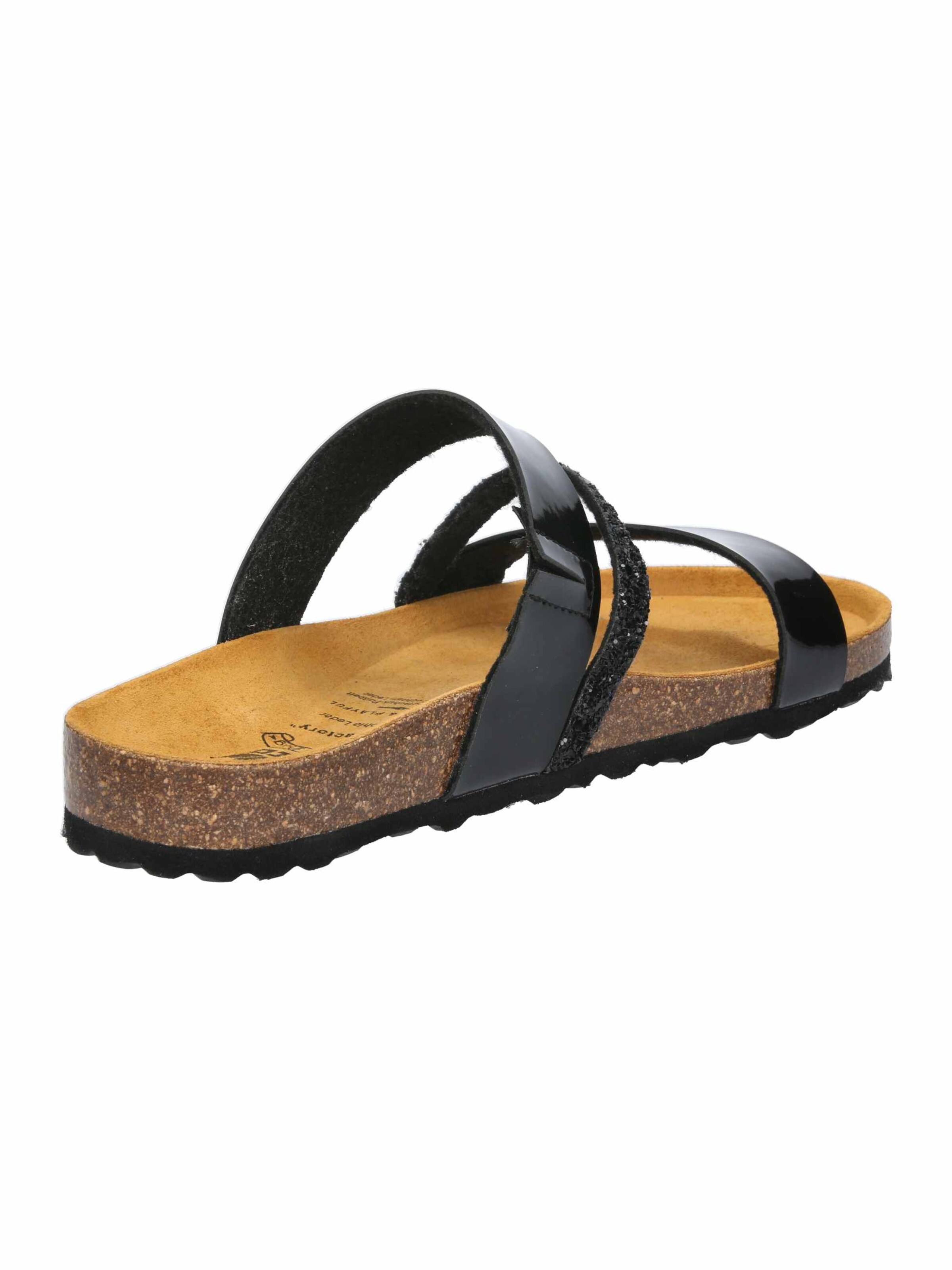 LICO Pantolette 'Bioline Glitter' in Schwarz