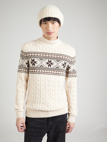 SELECTED HOMME Pullover 'SLHFLAKE' in Beige: Vorderseite