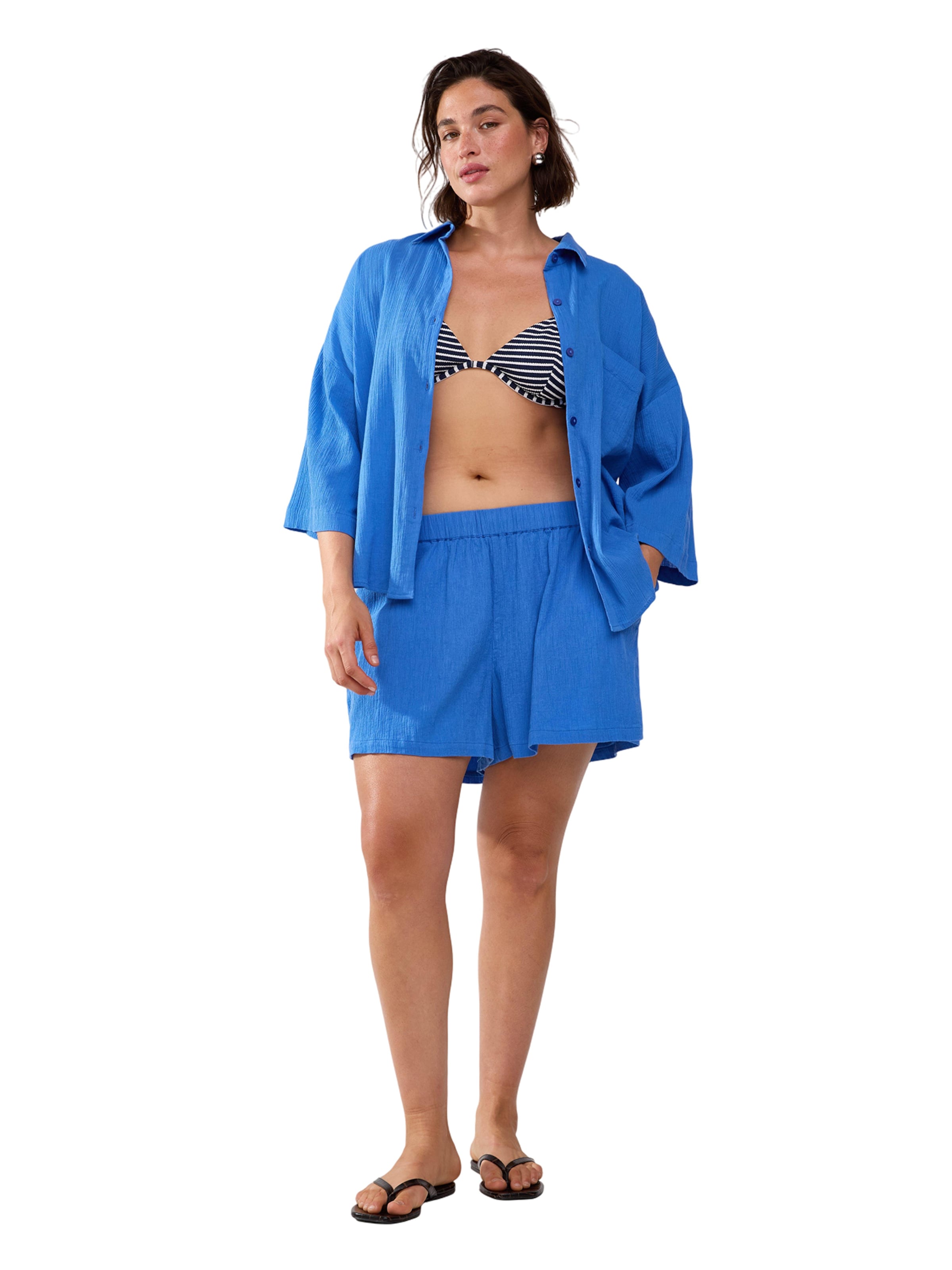 Lindex Loose fit Trousers 'Amina' in Blue: front