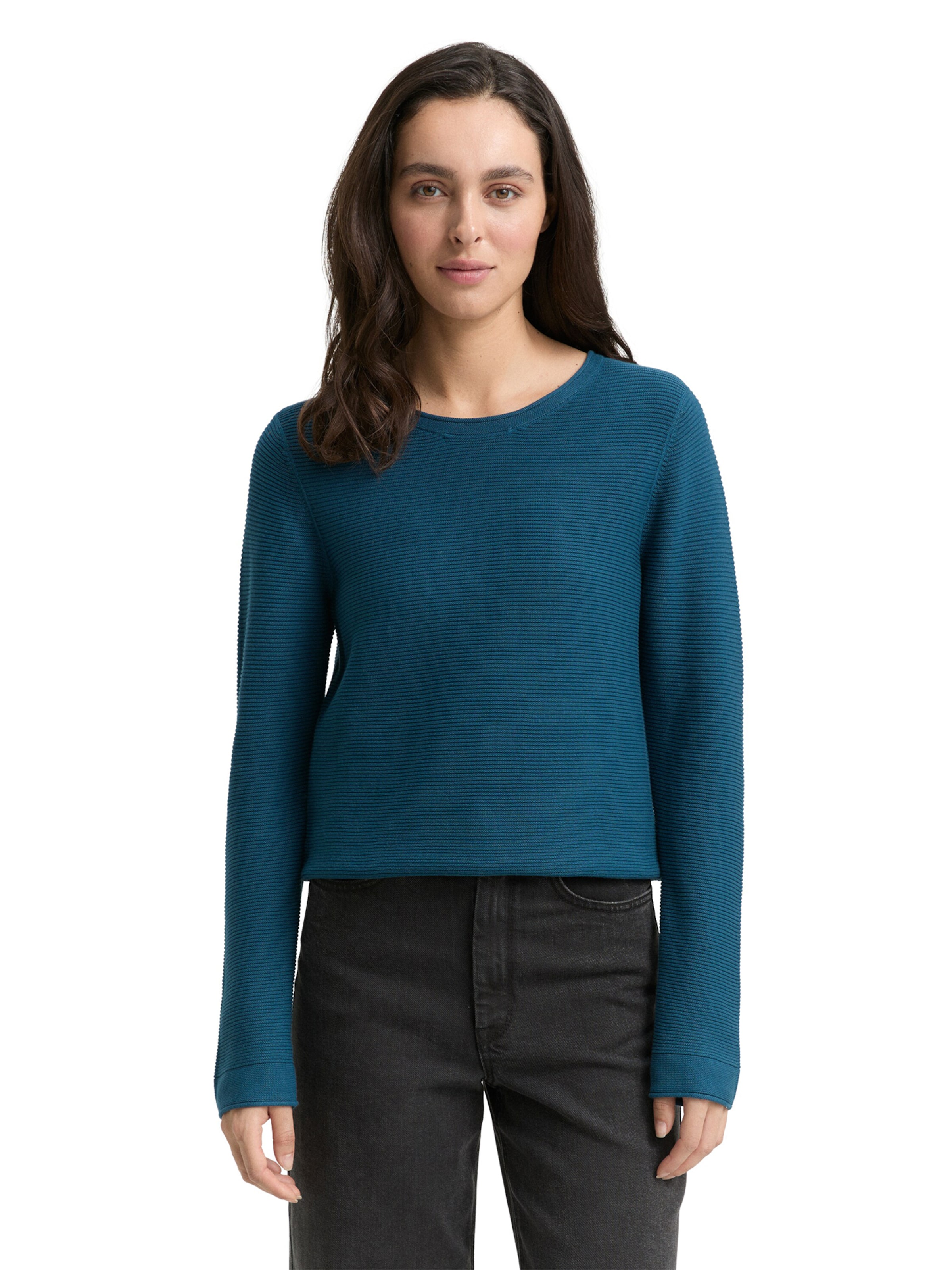 TOM TAILOR Пуловер в синьо: отпред