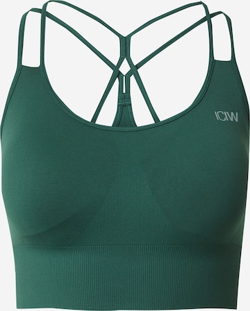 Soutien-gorge de sport ICANIWILL en vert : devant