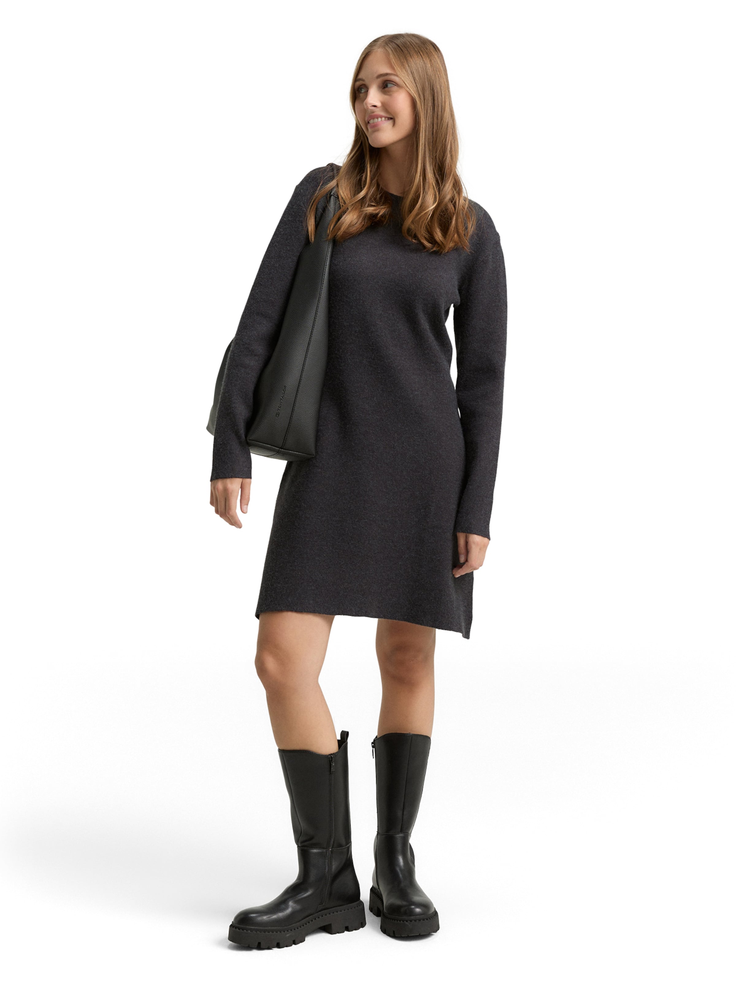 TOM TAILOR DENIM Knit dress in Grey