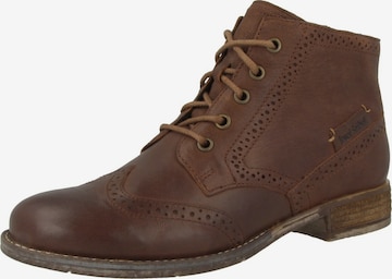 JOSEF SEIBEL Lace-Up Ankle Boots 'Sienna' in Brown: front