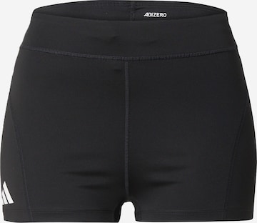 melns ADIDAS PERFORMANCE Šaurs Sporta bikses 'ADIZERO': no priekšpuses