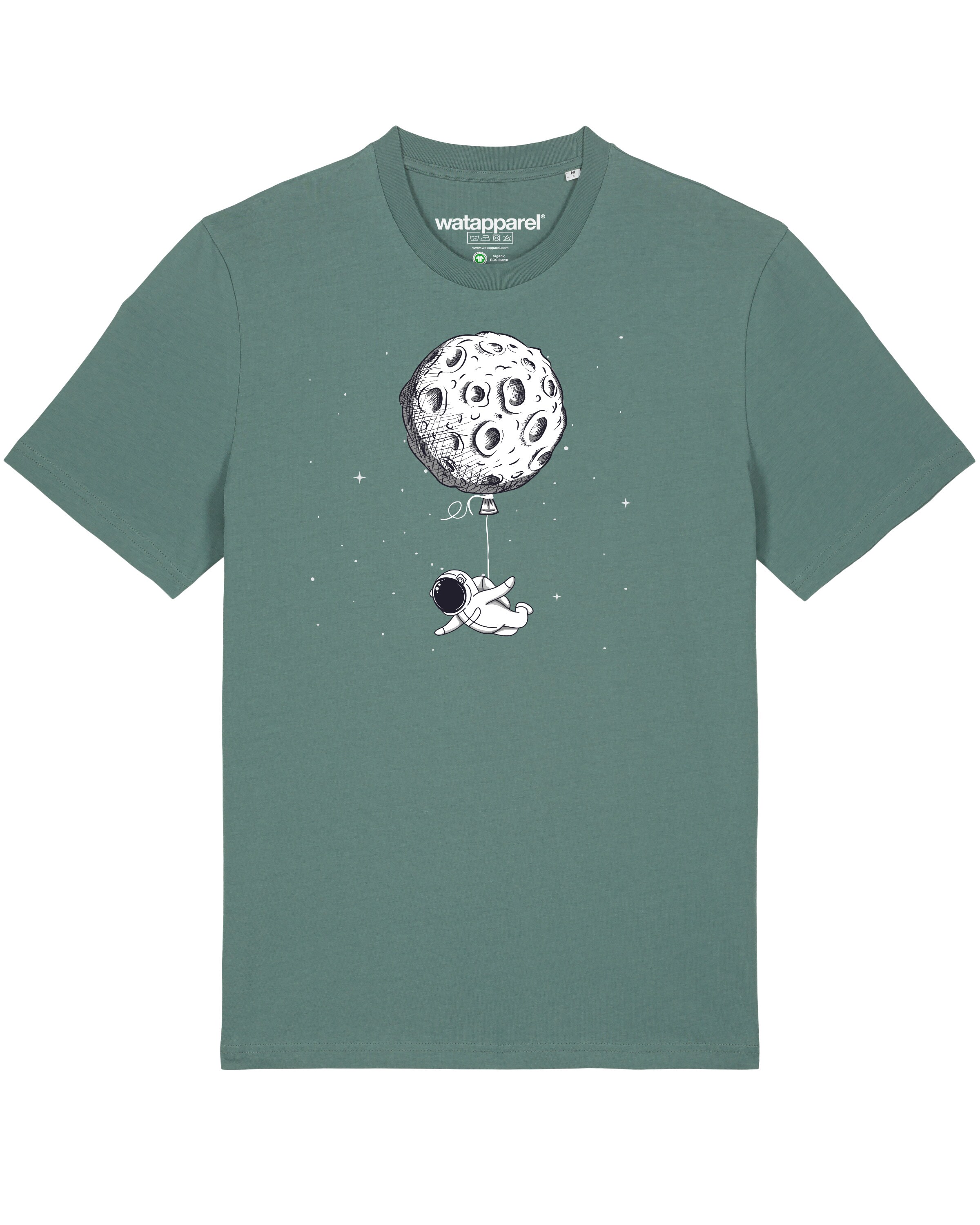 Watapparel Shirt ' Funny Spaceman ' in Groen: voorkant