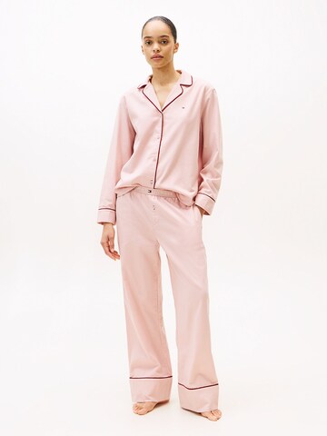 TOMMY HILFIGER Pajama shirt 'Essential Herringbone Flannel' in Pink