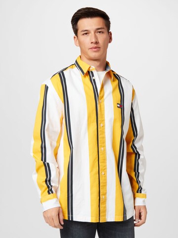 Tommy Jeans Comfort fit Overhemd in Geel: voorkant