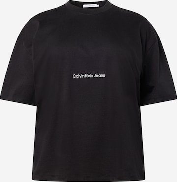 Calvin Klein Jeans Curve Shirt in Zwart: voorkant