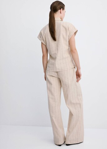 MANGO Wide leg Pleat-Front Pants 'Zede' in Brown
