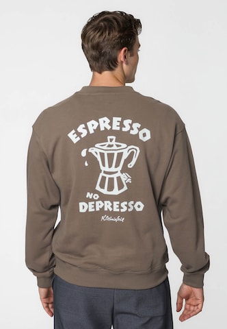 Kleinigkeit Sweatshirt 'Espresso No Depresso' in Bruin: voorkant