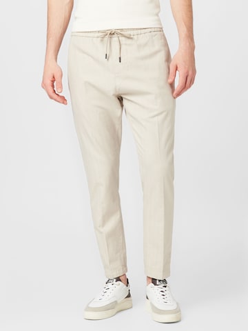 Dondup Regular Pleated Pants 'DOM' in Beige: front