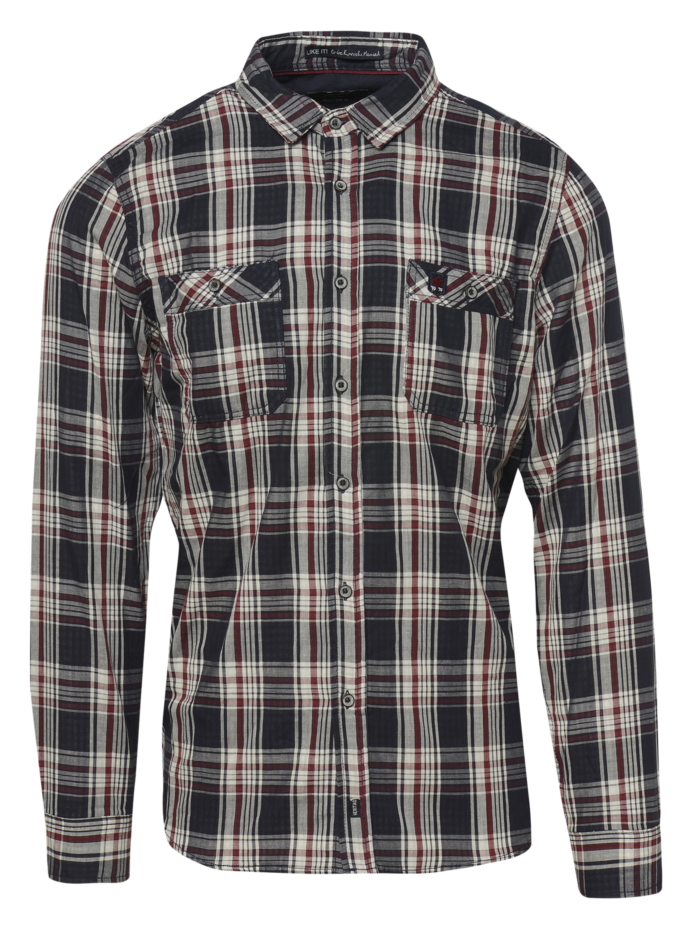 KOROSHI Rovný strih Košeľa - Modrá: predná strana