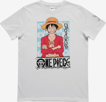 One Piece Shirt 'Monkey D. Ruffy' in White: front