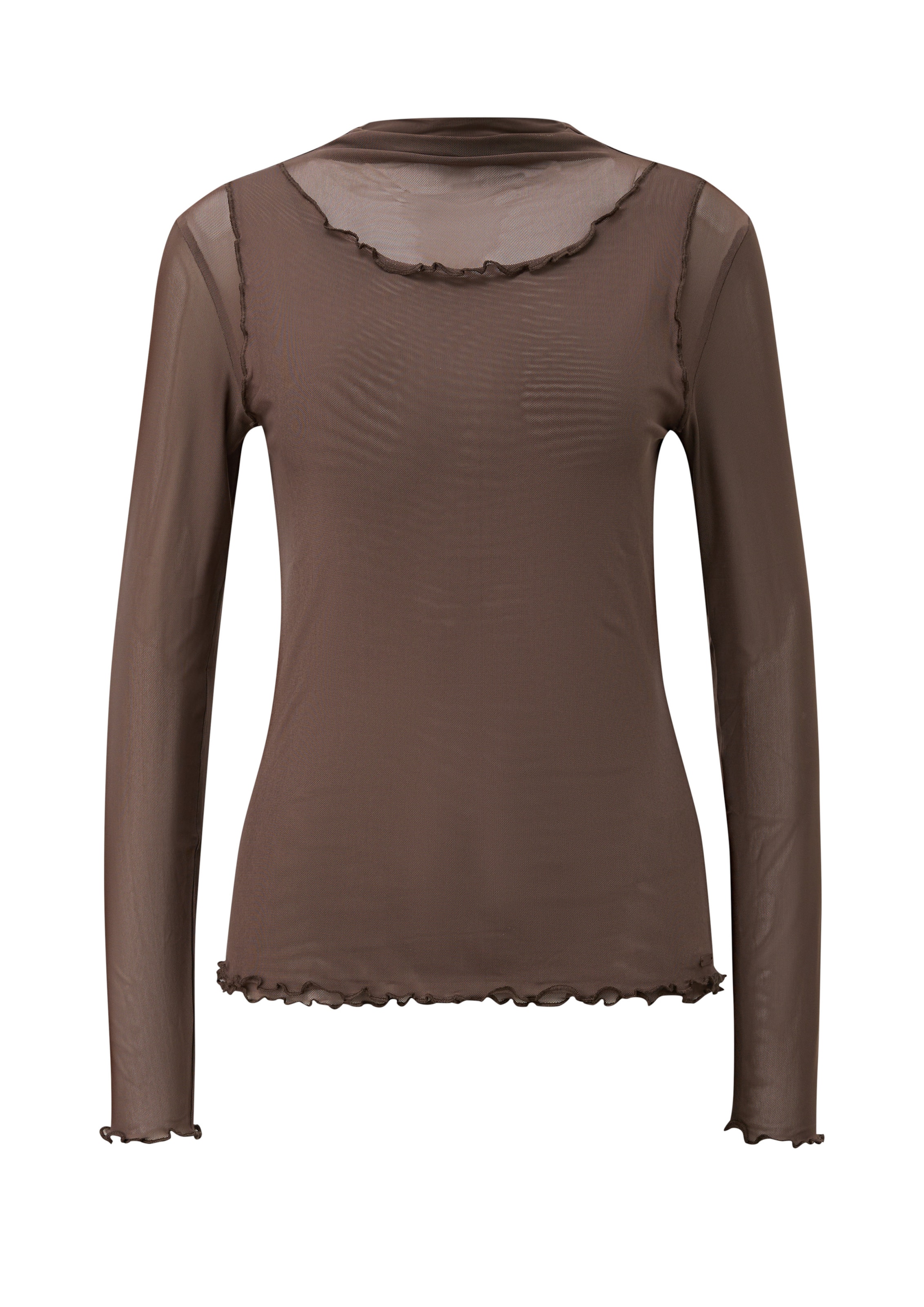 T-shirt QS en marron : devant