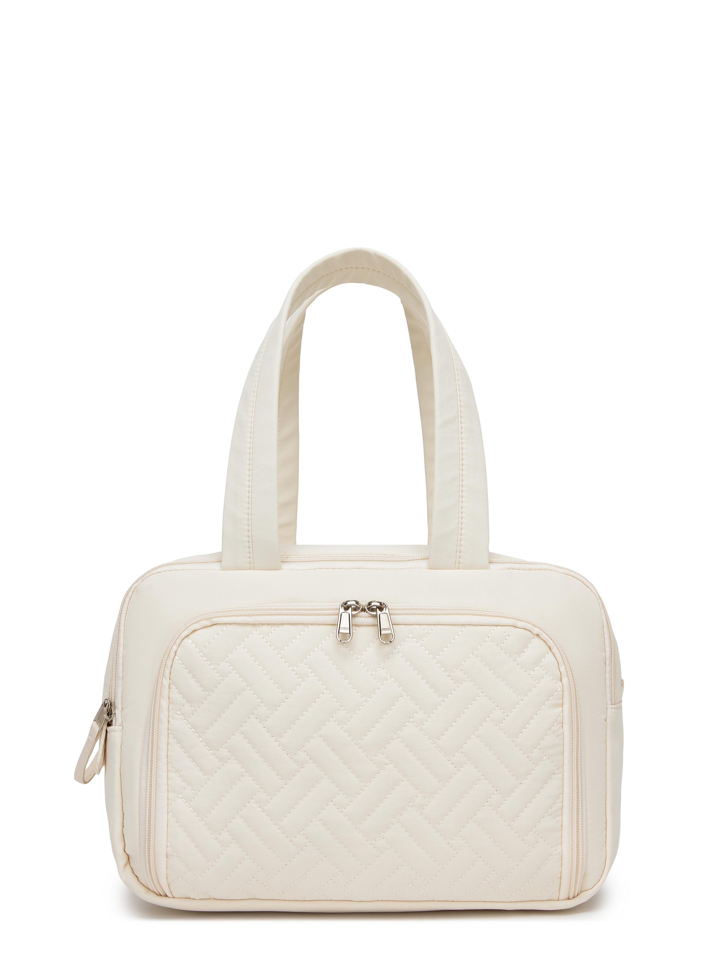 Kono Travel Bag 'Kono Kulturtasche 74x45cm | wasserabweisendes Polyester | Reise-Organizer für Kosmetik & Zubehör' in Beige: front