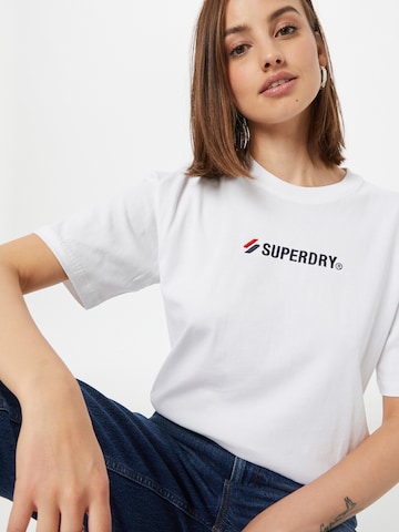 balta Superdry Marškinėliai