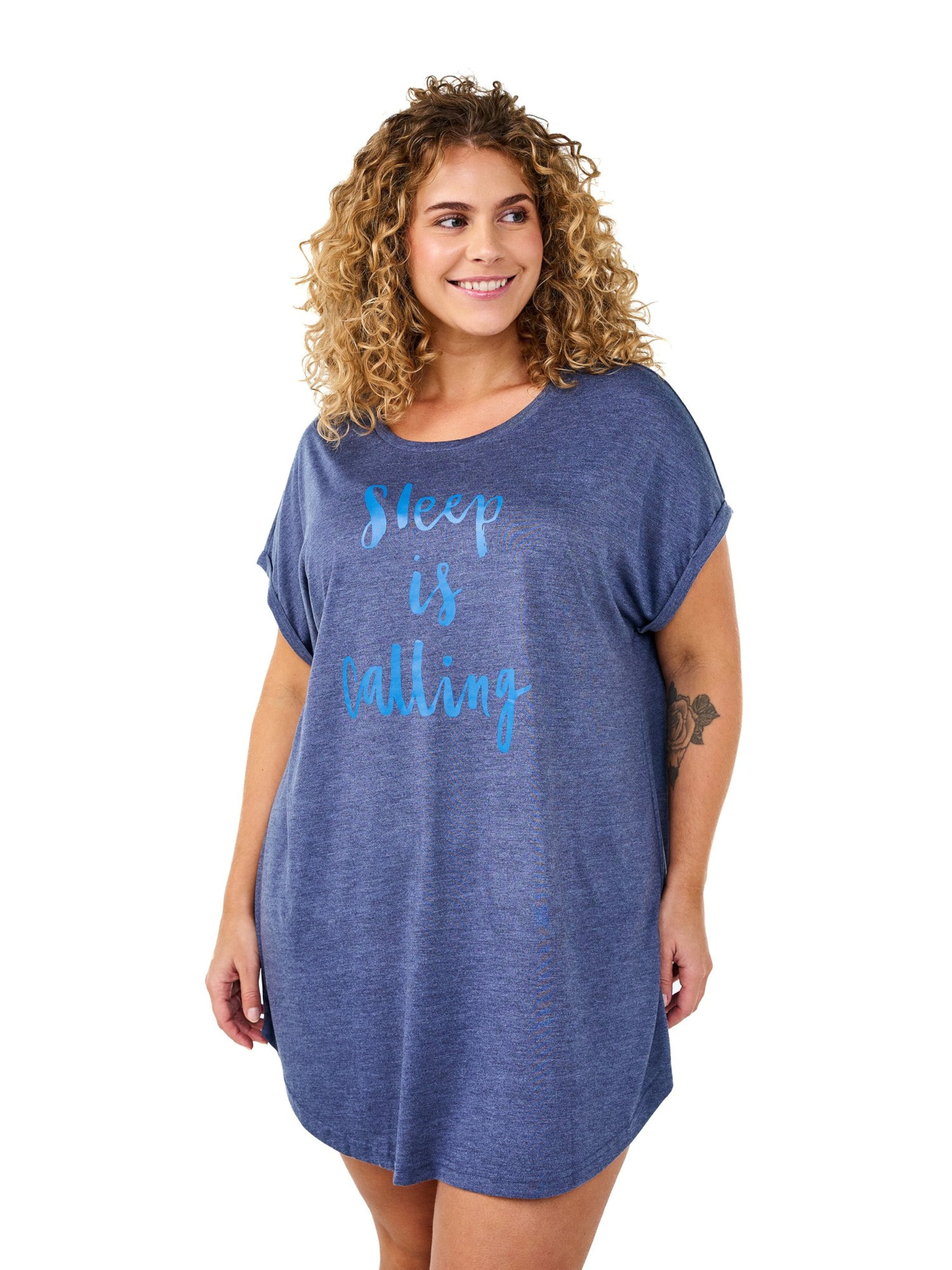 Zizzi Koszulka 'Malis' w kolorze niebieski: przód