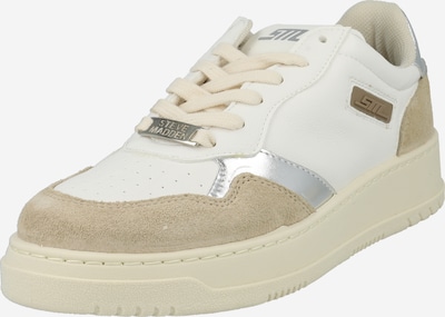 STEVE MADDEN Låg sneaker 'DUNKED' i mörkbeige / silver / vit, Produktvy