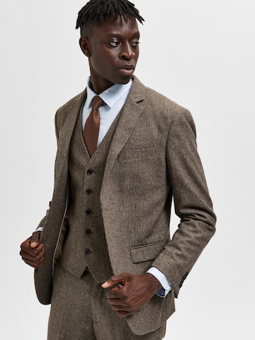 SELECTED HOMME Slim fit Suit Jacket 'Adrian' in Brown