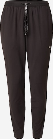 juoda PUMA Siaurėjantis Sportinės kelnės 'Run Cloudspun': priekis