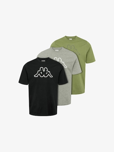 KAPPA Shirt 'KMLogo Cromen' in de kleur Grijs gemêleerd / Olijfgroen / Zwart / Wit, Productweergave