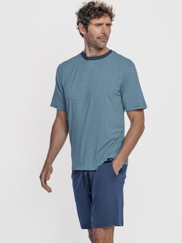zd ZERO DEFECTS - Pijama corto 'Zeus blue' en azul: frente