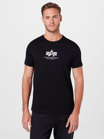 ALPHA INDUSTRIES - Camiseta en negro: frente