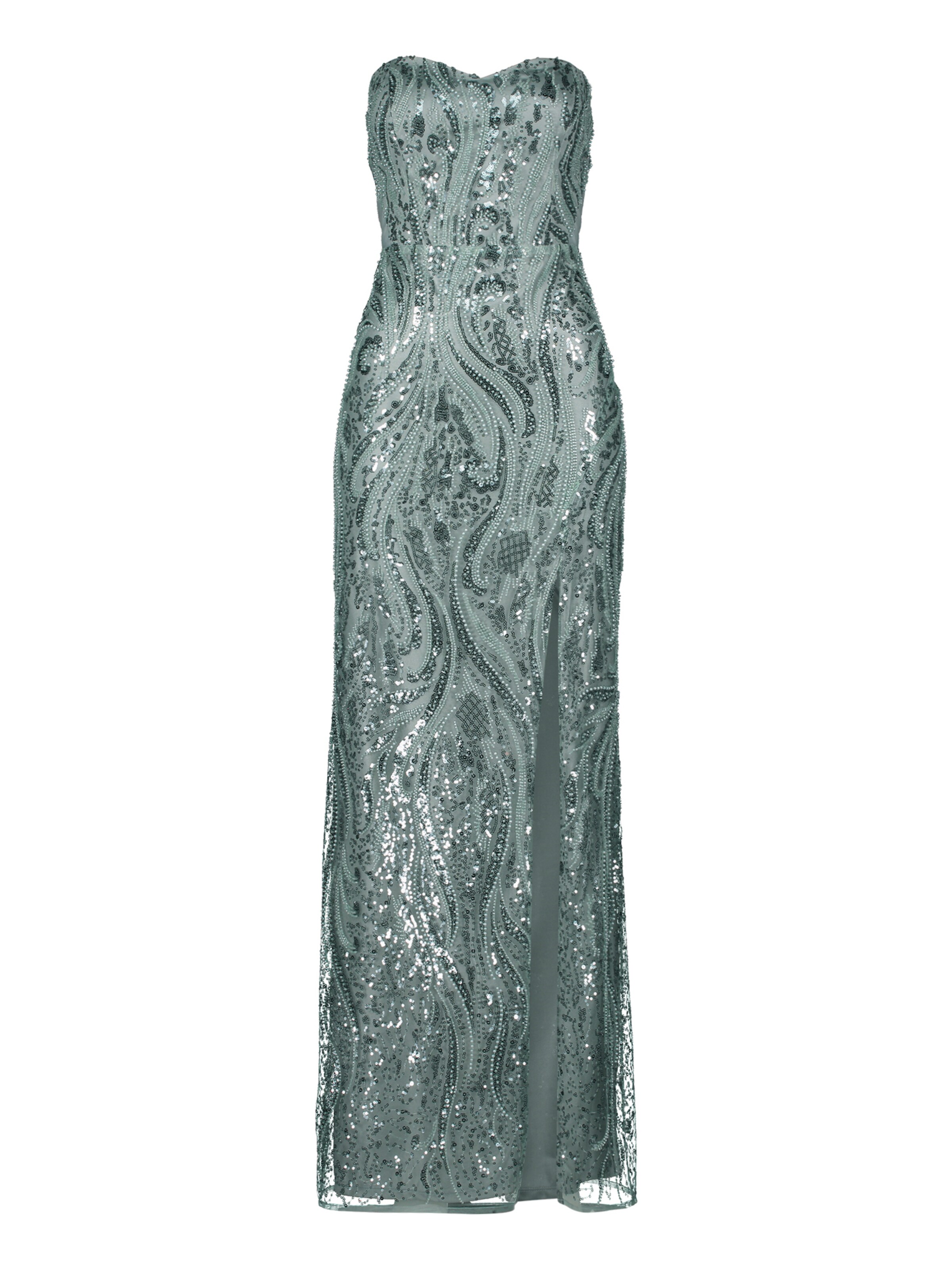 Robe de soirée Vera Mont en gris : devant