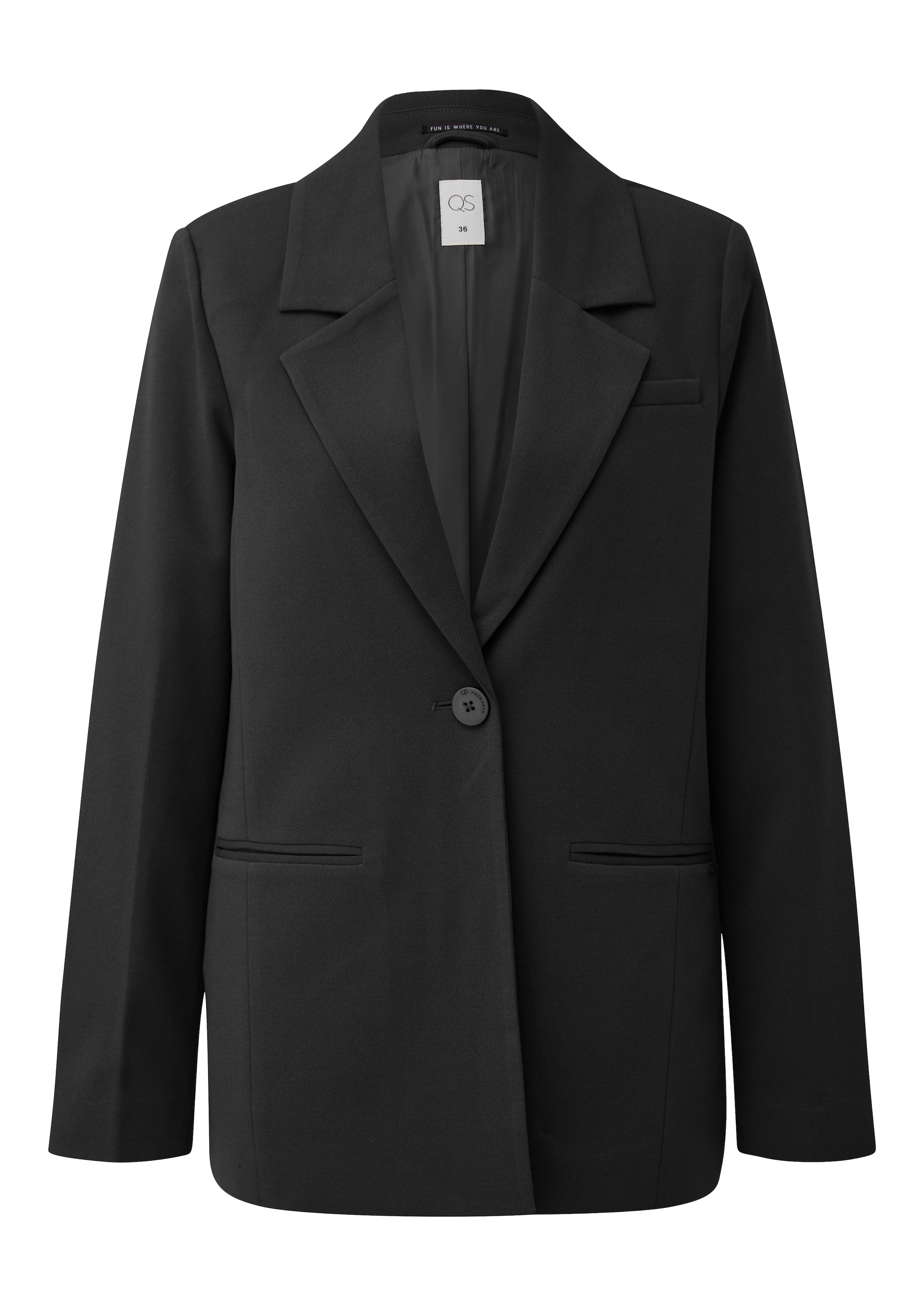QS Blazer in Schwarz: Vorderseite