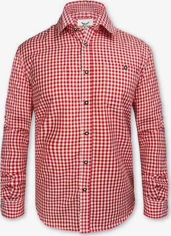 Hofglanz Regular Fit Trachtenhemd in Rot: Vorderseite