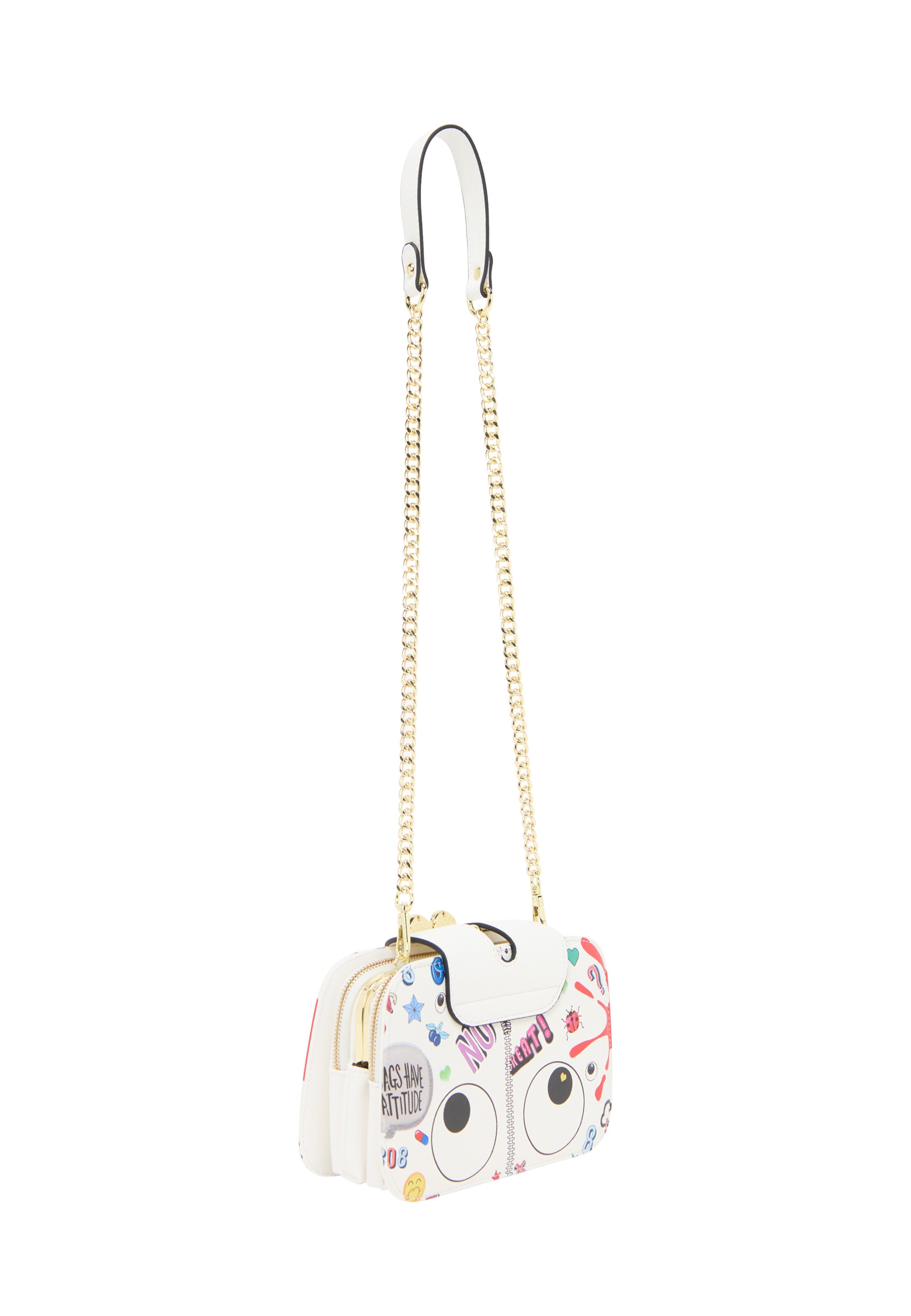 MYMO Taška cez rameno 'Pop Eyetheme' - Biela