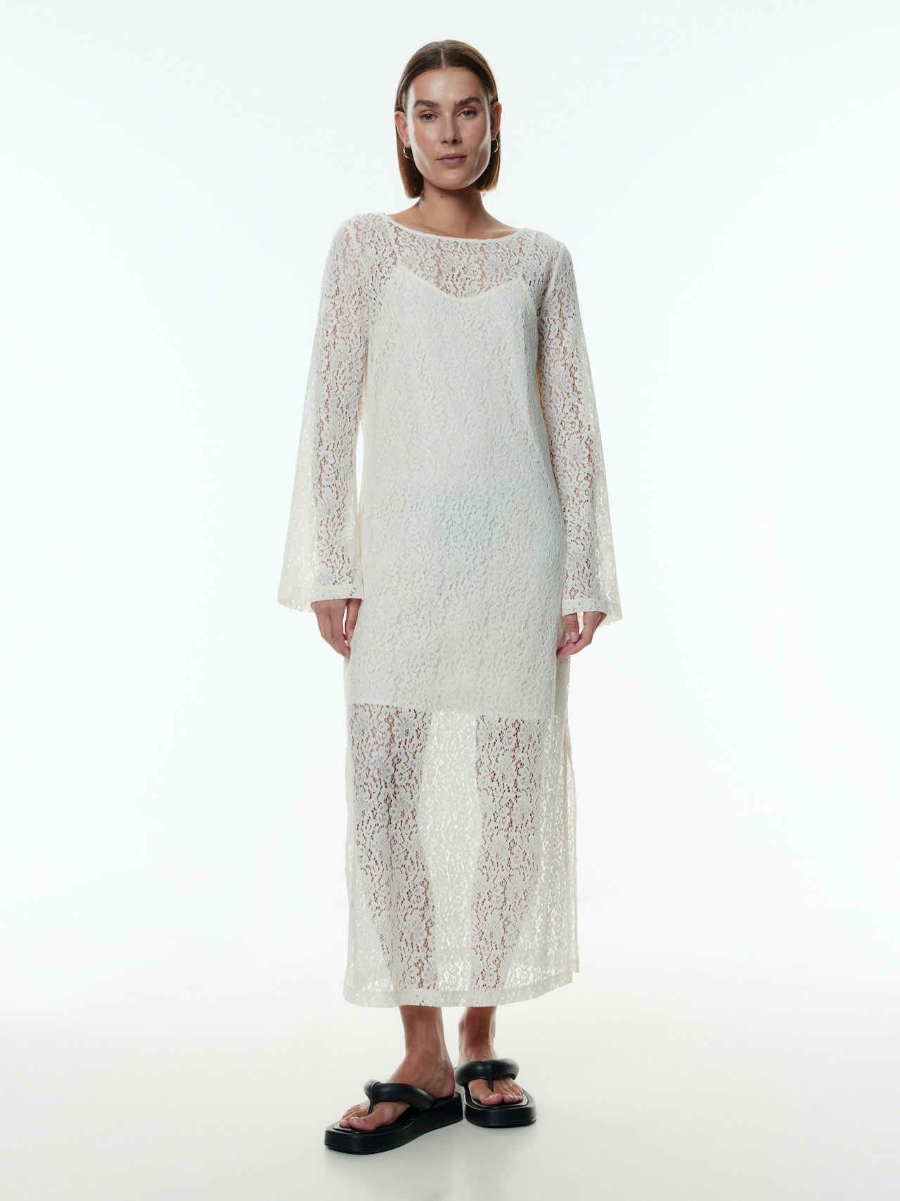 EDITED Producten Jurk 'Flora' Offwhite