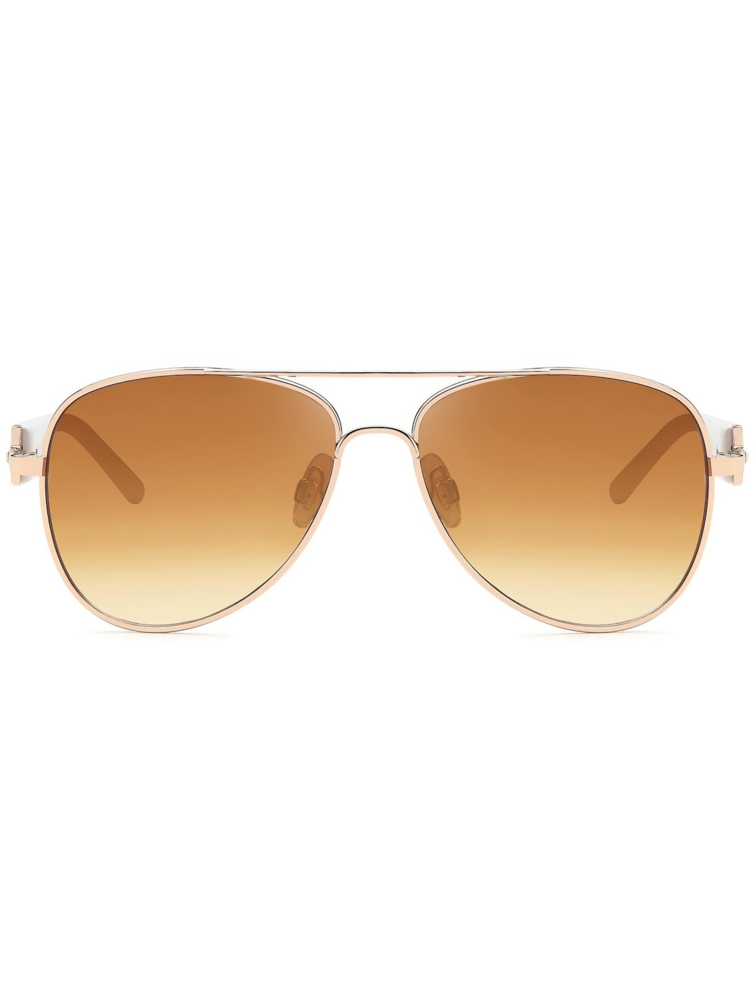 styleBREAKER Sunglasses 'Pilotenbrille mit Strass | Edle Fliegerbrille' in White