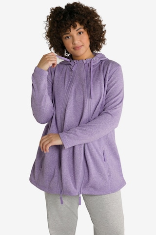 Ulla Popken Zip-Up Hoodie in Purple: front