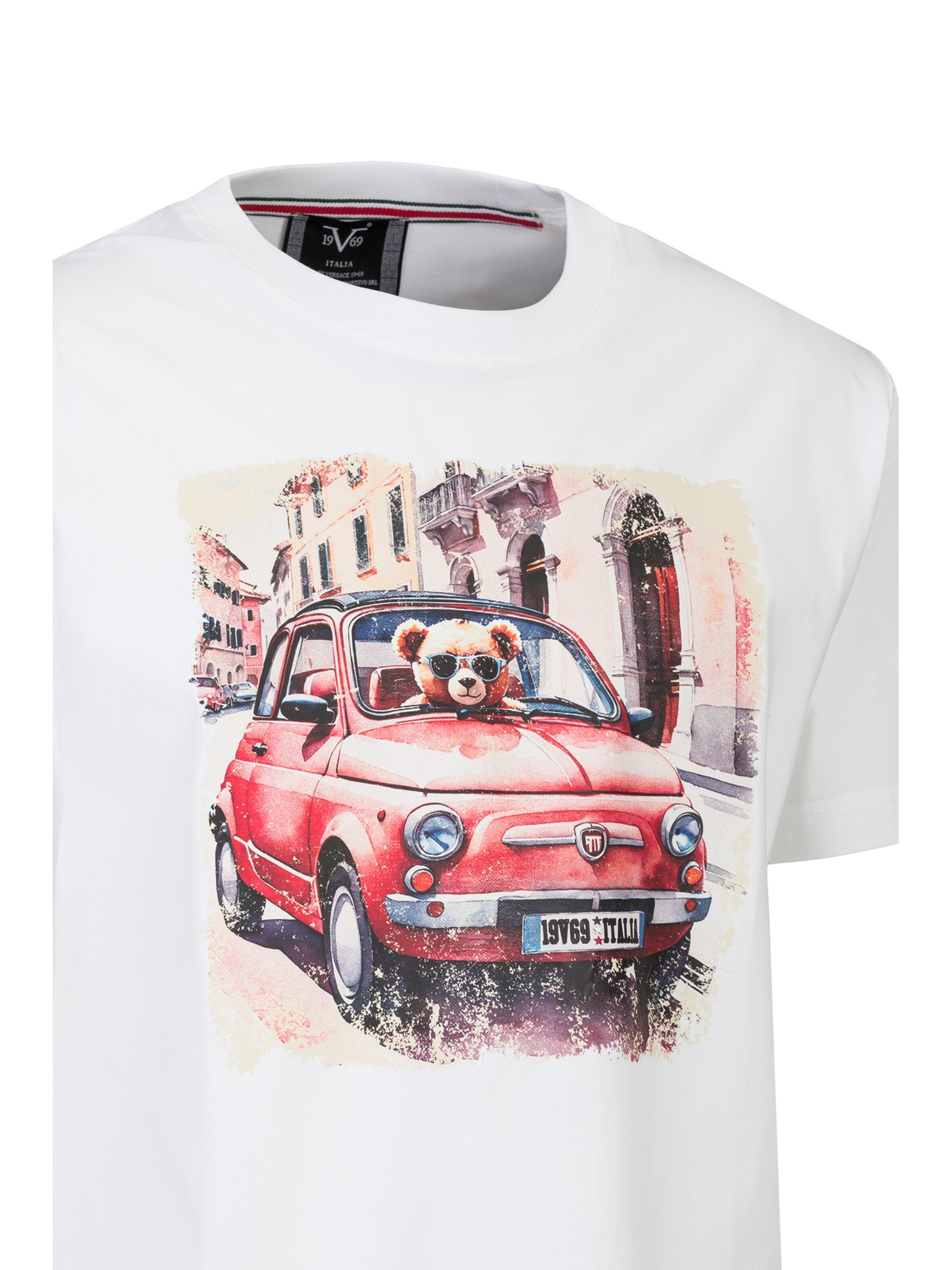 19V69 ITALIA Paita 'Rafael Bear 500' värissä valkoinen