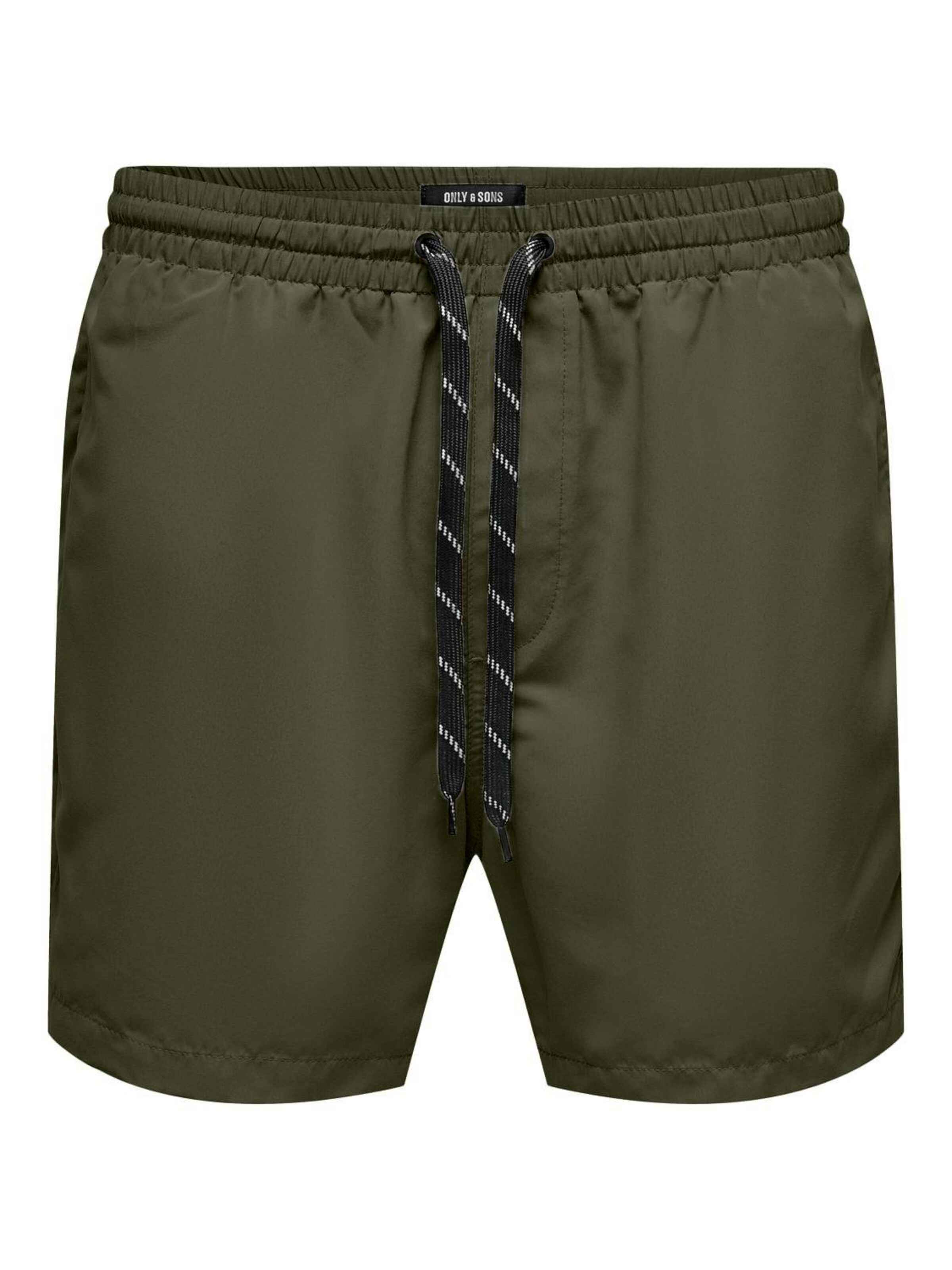 Only & Sons Board Shorts 'ONSTed' in Green: front