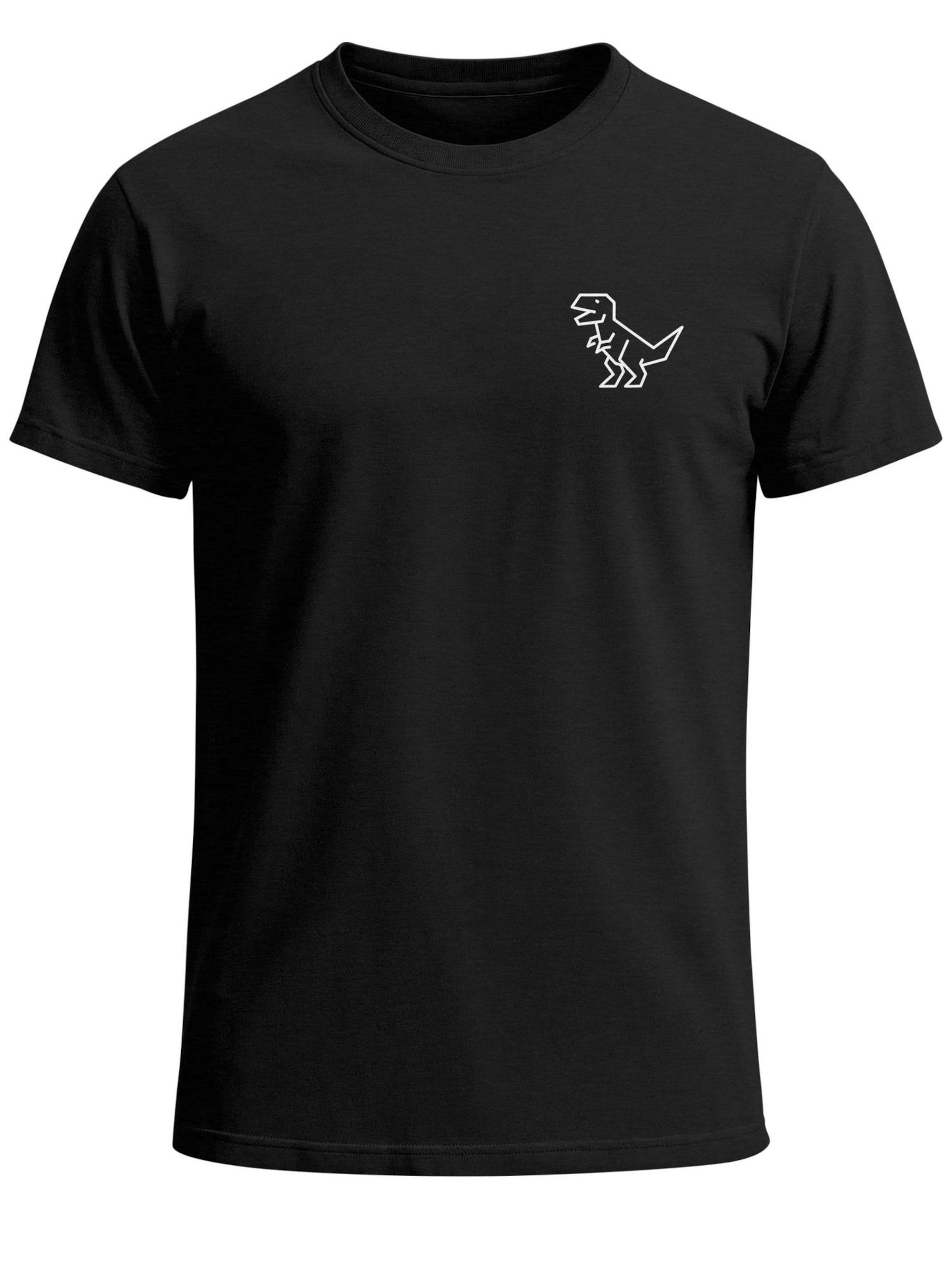 Neverless Shirt 'Polygon T-Rex' in Black: front