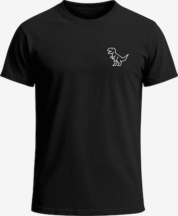 Neverless Shirt 'Polygon T-Rex' in Black: front