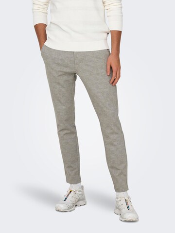 Only & Sons Slim fit Chino trousers 'ONSMark' in Grey: front