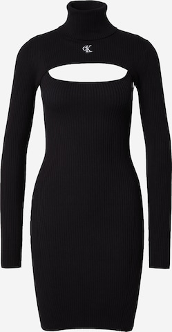 Calvin Klein Jeans Gebreide jurk in Zwart: voorkant