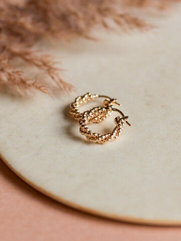 lille mus Earrings 'Creolen 'Perlenkordel' Small' in Gold