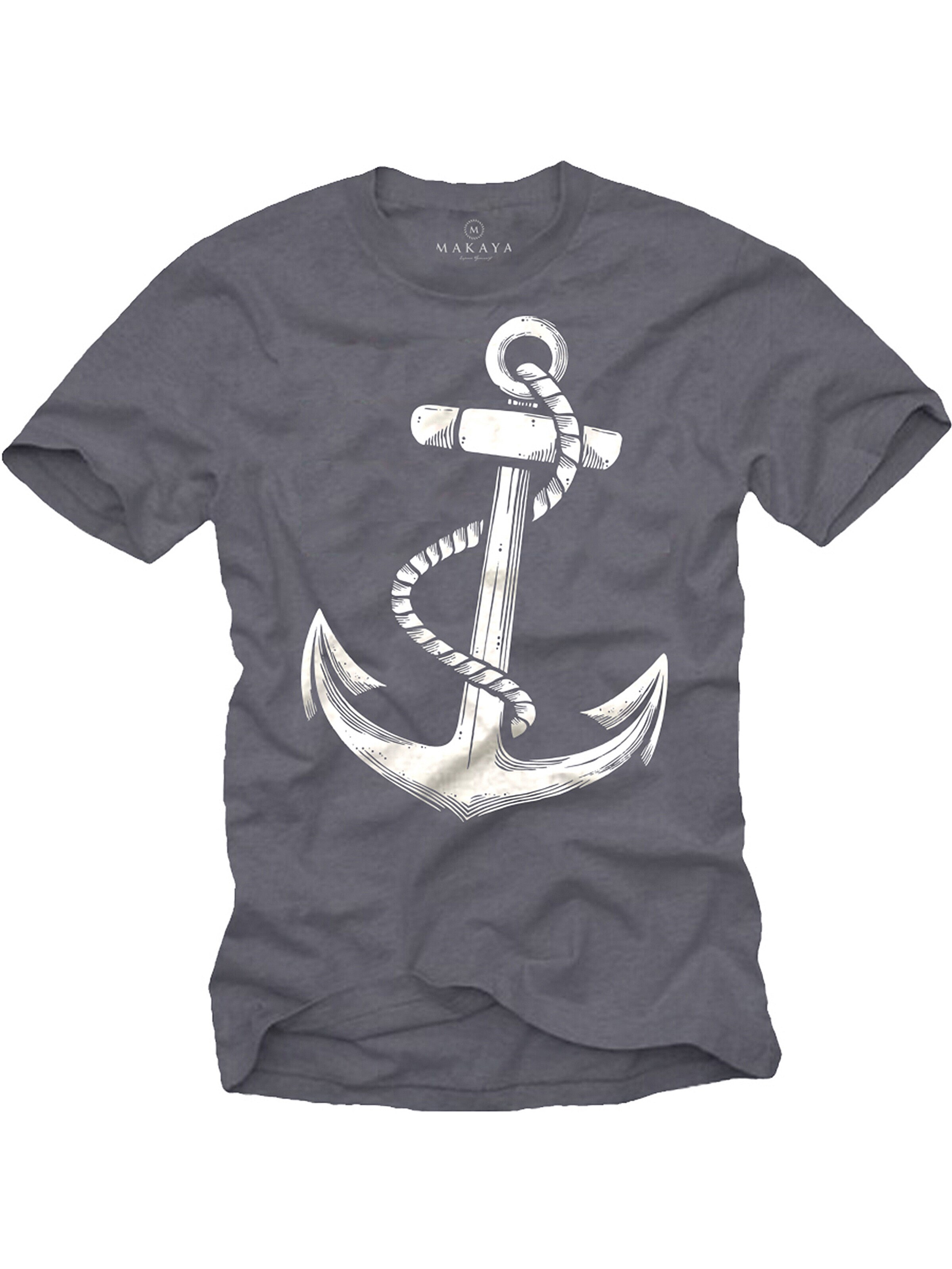 MAKAYA Shirt 'Anker' in Grey: front