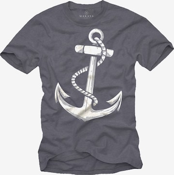 MAKAYA Shirt 'Anker' in Grey: front