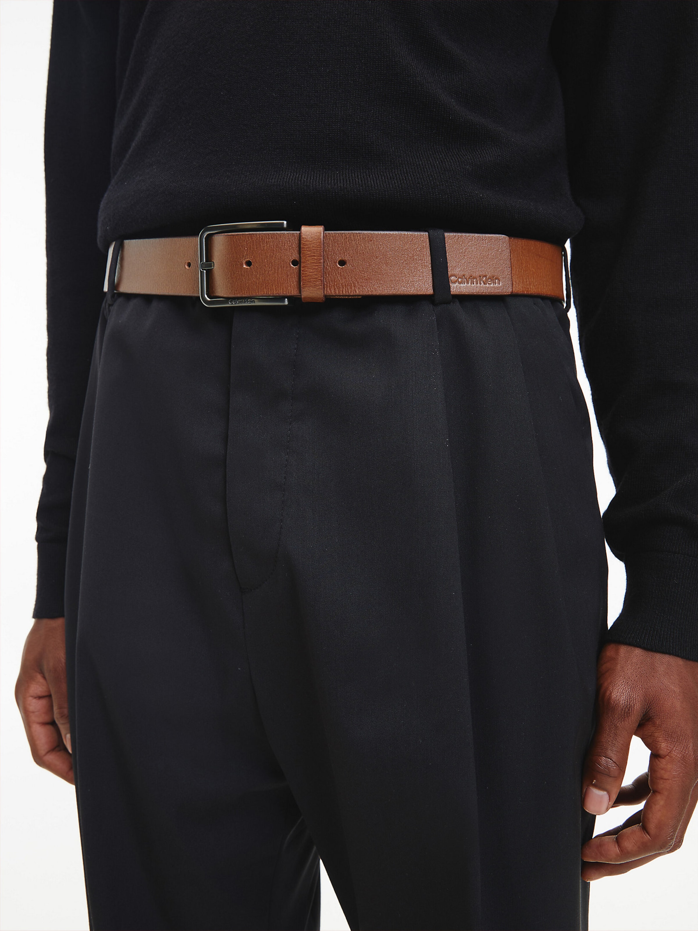 Ceinture Calvin Klein en marron : devant