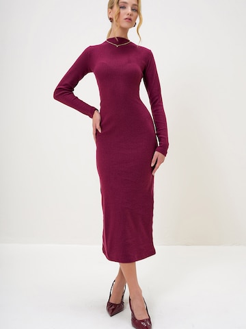 Trend Alaçatı Stili Трикотажное платье в Красный