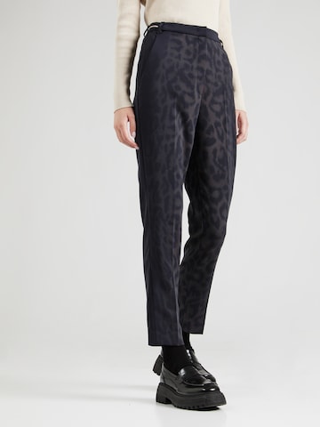 Marc Cain Regular Trousers with creases in Black: front