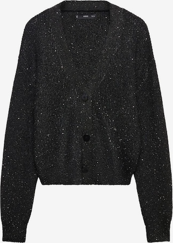 MANGO Knit Cardigan in Black: front