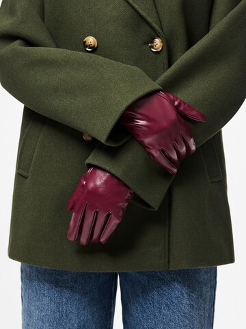 PIECES - Guantes con dedos en rojo