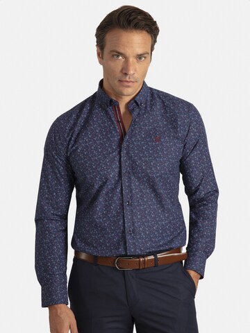 Sir Raymond Tailor Slim fit Button Up Shirt 'Mechelen' in Blue: front